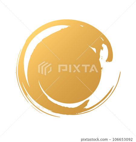 用畫筆繪製的圓形設計材料,金色 用畫筆繪製的圓形設計材料,金色 106653092