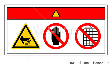 Danger Rotating Shaft Do Not Touch and Do Not Remove Guard Symbol Sign, Vector Illustration, Isolate On White Background Label .EPS10 Danger Rotating Shaft Do Not Touch and Do Not Remove Guard Symbol Sign, Vector Illustration, Isolate On White Background Label .EPS10 106654198
