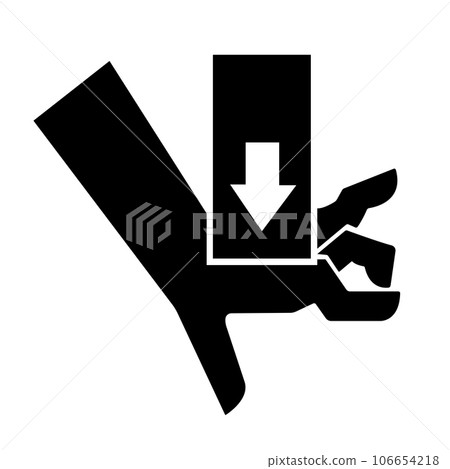 Hand Crush Force from Above Black Icon ,Vector Illustration, Isolate On White Background Label. EPS10 106654218