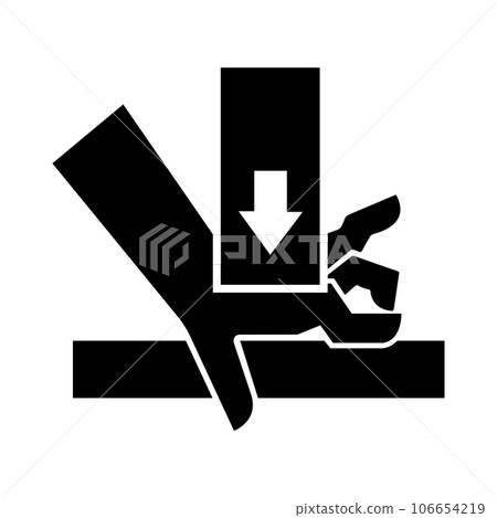 Hand Crush Force From Above Black Icon ,Vector Illustration, Isolate On White Background Label. EPS10 106654219