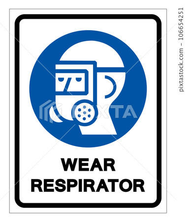 Wear Respirator Symbol Sign ,Vector Illustration, Isolate On White Background Label. EPS10 Wear Respirator Symbol Sign ,Vector Illustration, Isolate On White Background Label. EPS10 106654251