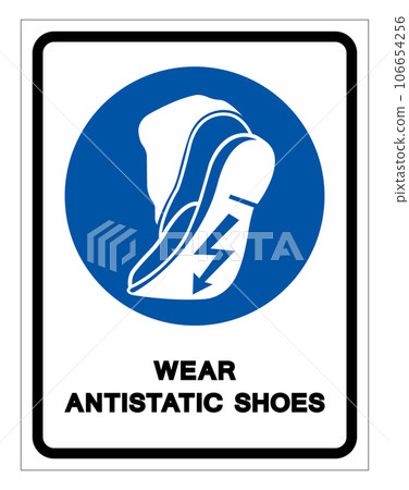 Use Anti Static Footwear Symbol Sign ,Vector Illustration, Isolate On White Background Label. EPS10 106654256