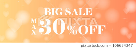 Background illustration_heart_orange 106654347