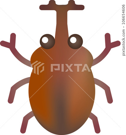 可愛的甲蟲水彩插圖 106654606