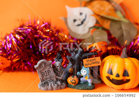 Halloween image with orange background Halloween image with orange background 106654992