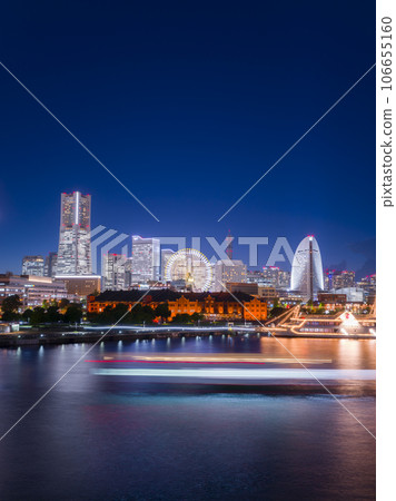 橫濱港未來區夜景地標塔紅磚倉庫摩天輪 橫濱港未來區夜景地標塔紅磚倉庫摩天輪 106655160
