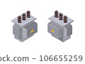 Isometric Transformer. Electric Energy Factory. Vector Illustration 106655259