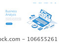 Landing page template business analysis concept illustration. Isometric vector. 106655261