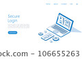 Landing page template Secure login and sign up concept illustration. Isometric vector. 106655263
