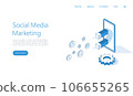 Landing page template social media marketing concept illustration. Isometric vector. 106655265