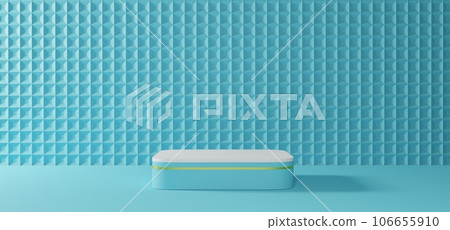 blue podium with spotlight in the blue room.3d rendering. 106655910