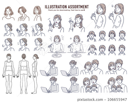 People illustration material set 106655947