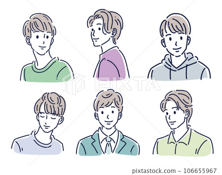 Male illustration material set 106655967