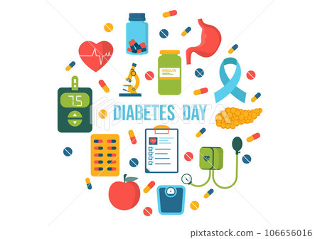 World Diabetes Day Vector Illustration on 14 November with Doctors Testing Blood for Glucose and Measuring Sugar in Flat Cartoon Background Design World Diabetes Day Vector Illustration on 14 November with Doctors Testing Blood for Glucose and Measuring Sugar in Flat Cartoon Background Design 106656016