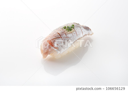 Fresh and delicious-looking mackerel nigiri sushi Fresh and delicious-looking mackerel nigiri sushi 106656129