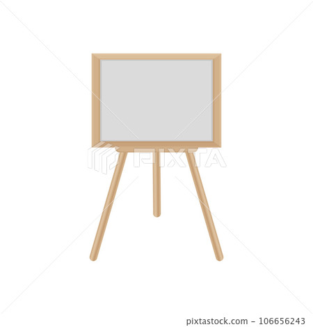 A drawing board. Wooden easel on legs. An accessory for children s creativity. Vector illustration isolated on a white background 106656243