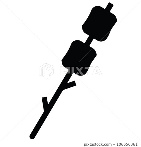 marshmallow on a stick icon. marshmallow sign. flat style. marshmallow on a stick icon. marshmallow sign. flat style. 106656361