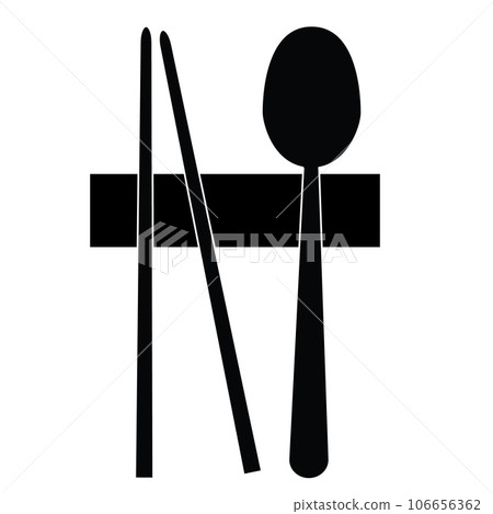 Chopsticks and spoon icon. chopsticks sign. Sujeo symbol. flat style. Chopsticks and spoon icon. chopsticks sign. Sujeo symbol. flat style. 106656362