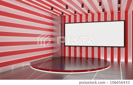 stand and lcd background in the news studio room.3d rendering 106656435