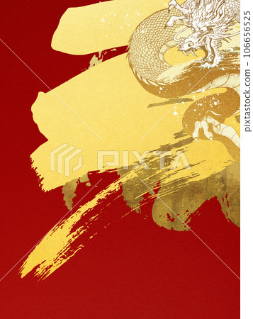 Red background with dragon and gold foil - Stock Illustration ...