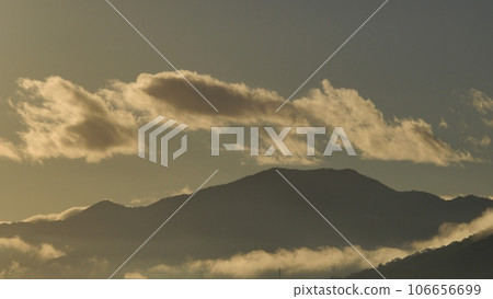 Kishu Fuji in early autumn and clouds illuminated by the morning sun, telephoto, 230905am Kishu Fuji in early autumn and clouds illuminated by the morning sun, telephoto, 230905am 106656699