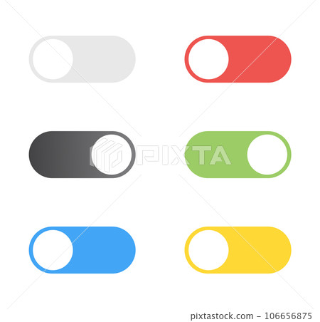 On and Off toggle switch buttons. Modern flat style 106656875