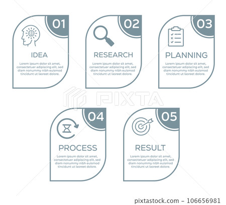 5 step infographic with business icons. Modern infograph element design  106656981