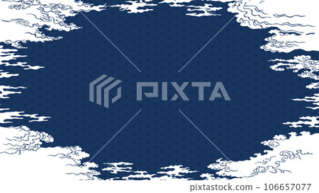 Navy blue Japanese style cloud design background Navy blue Japanese style cloud design background 106657077