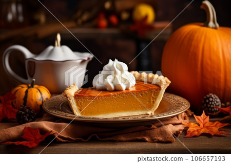 Closeup Pumpkin Pie Thanksgivings Vibe 106657193