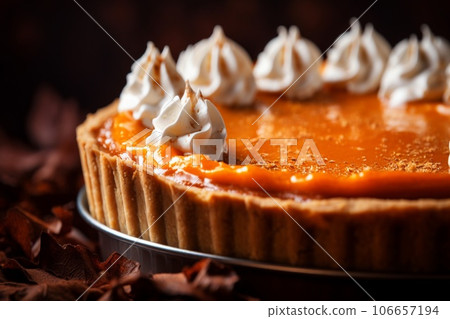 Closeup Pumpkin Pie Thanksgivings Vibe 106657194