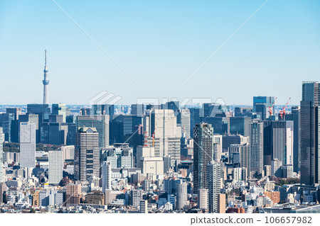 從澀谷天空看到的東京城市景觀 106657982