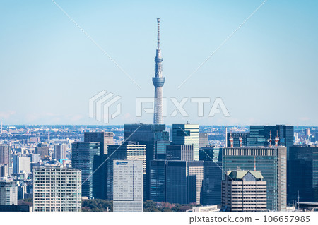 從澀谷天空看到的東京城市景觀 106657985