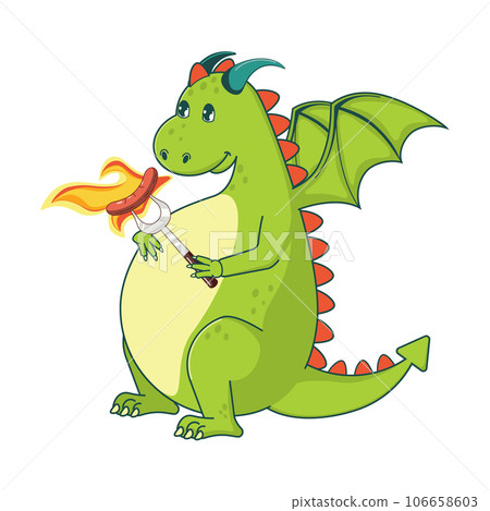 Green dragon with roasted sausage 106658603