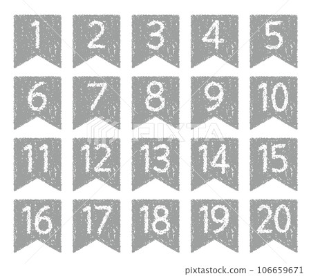 Hand-drawn crayon material Number icon set up to 20 106659671