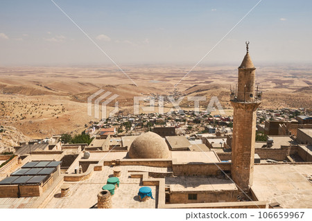 Panoramic view of Mardin city roofs 106659967
