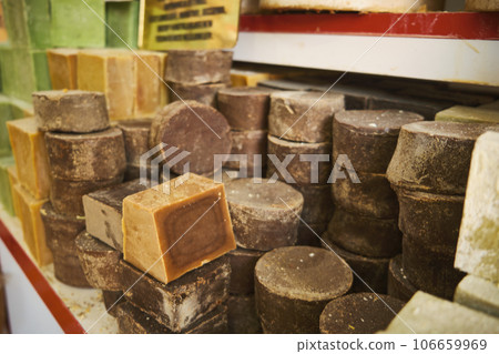 Craft soap bars at store counter 106659969