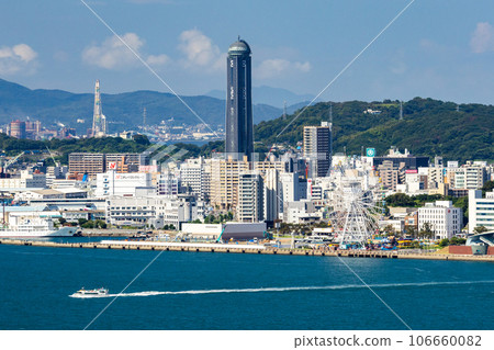 Shimonoseki Alka Port area seen from the Kitakyushu side 106660082