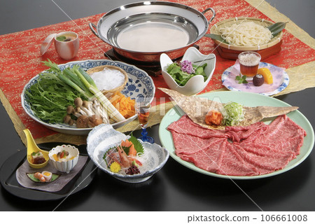 Shabu-shabu kaiseki set meal Japanese lunch 106661008