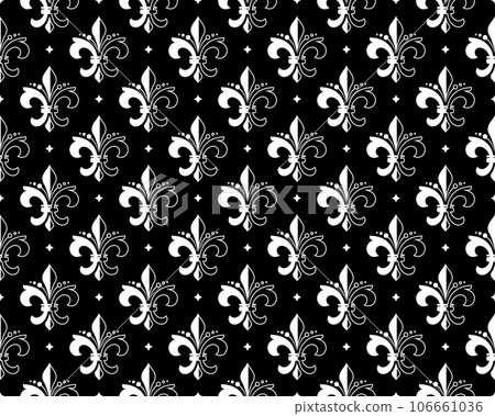 Flower geometric pattern. Seamless vector background. Black and white ornament 106661036