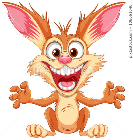Brown Crazy Rabbit Cartoon Freak Out Brown Crazy Rabbit Cartoon Freak Out 106661646