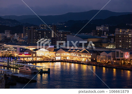 Night view of commercial port Sasebo Port, Nagasaki Prefecture Night view of commercial port Sasebo Port, Nagasaki Prefecture 106661879