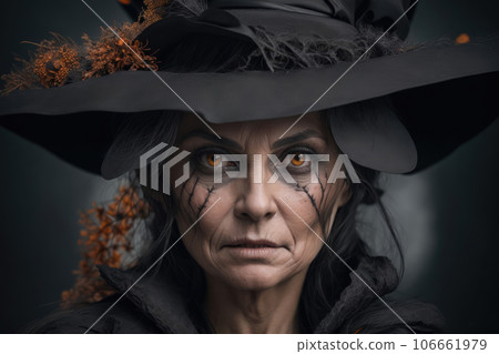 Portrait of tan old witch Portrait of tan old witch 106661979