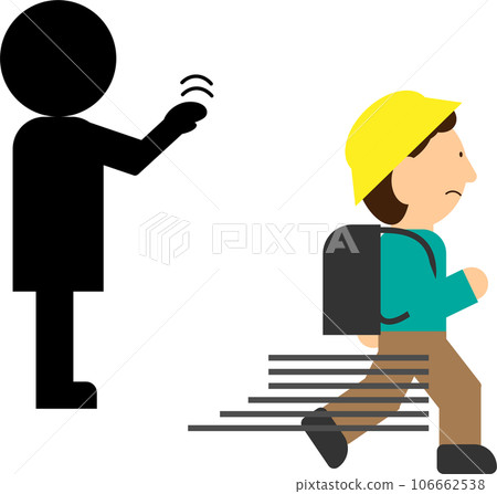 Crime prevention illustration with no text "Run away immediately (squid sushi)" 106662538