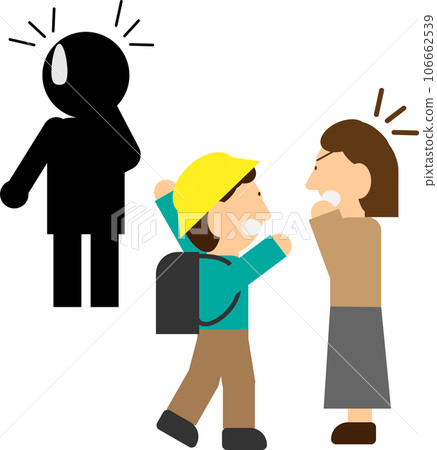 Crime prevention illustration with no text for informing (squid sushi) 106662539