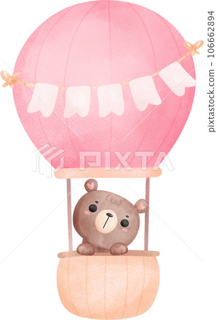 Cute teddy bear baby shower nursery cartoon animal watercolor hand painting Cute teddy bear baby shower nursery cartoon animal watercolor hand painting 106662894