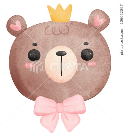 Cute teddy bear baby shower nursery cartoon animal watercolor hand painting Cute teddy bear baby shower nursery cartoon animal watercolor hand painting 106662897