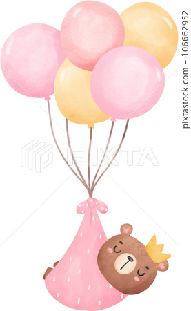 Cute teddy bear baby shower nursery cartoon animal watercolor hand painting Cute teddy bear baby shower nursery cartoon animal watercolor hand painting 106662952