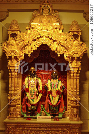 Shree Vitthal Rukmini deities in BAPS Shri Swaminarayan Mandir Pune Maharashtra Inda 106663257