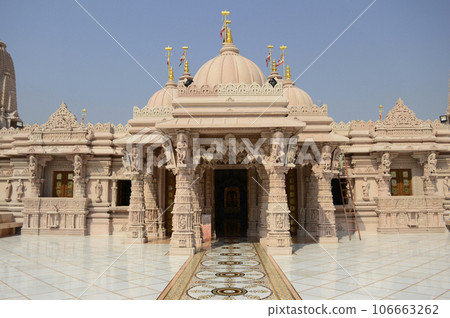 Entry view of BAPS Shri Swaminarayan Mandir Pune Maharashtra Inda Entry view of BAPS Shri Swaminarayan Mandir Pune Maharashtra Inda 106663262