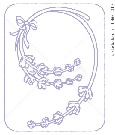 Lavender sketch style, design letter numbers. "9". Vector material. 106663319